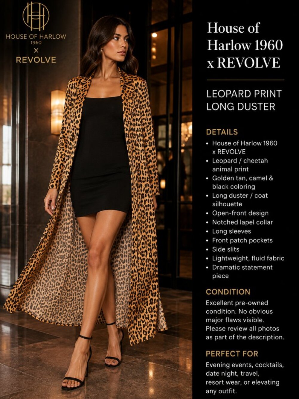 House of Harlow 1960 x REVOLVE Leopard Print Long Duster Coat